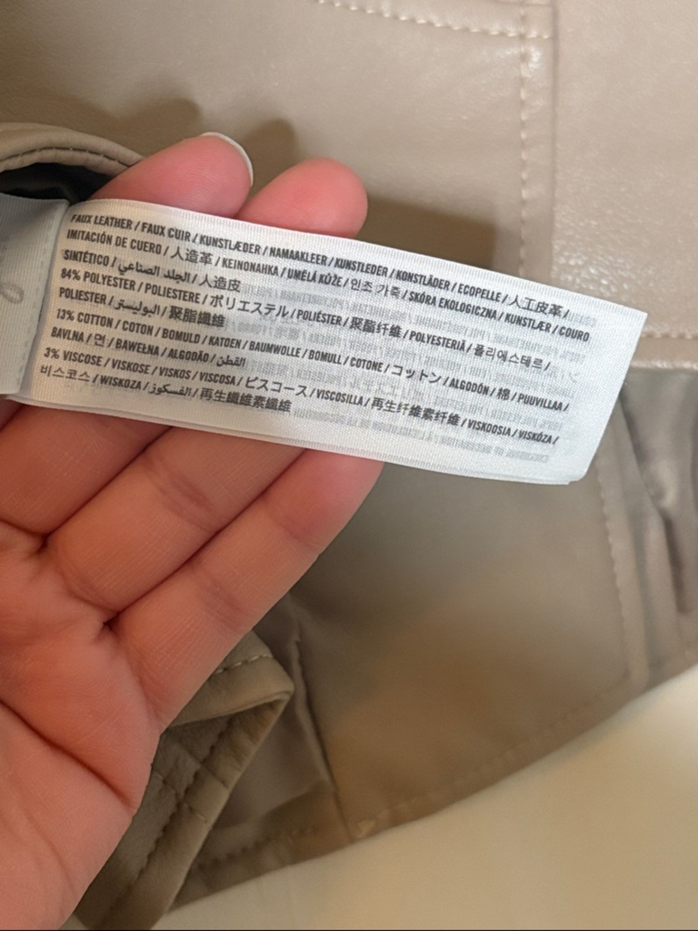 Abercrombie & Fitch Vegan Leather Moto Jacket - Taupe - Picture 10 of 10